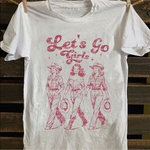 Let’s Go Girls Cowgirl Graphic Tee – Western Rodeo T-Shirt – Unisex L – NWT